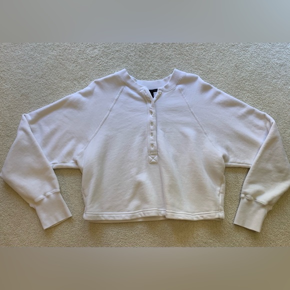 Marissa Web So Uptight Plunge Henley Sweatshirt - Picture 6 of 15